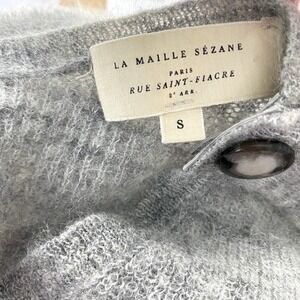 Sezane Knit Sweater Women Sz S Grey Super Kid Mohair Alpaca Blend Designer‎